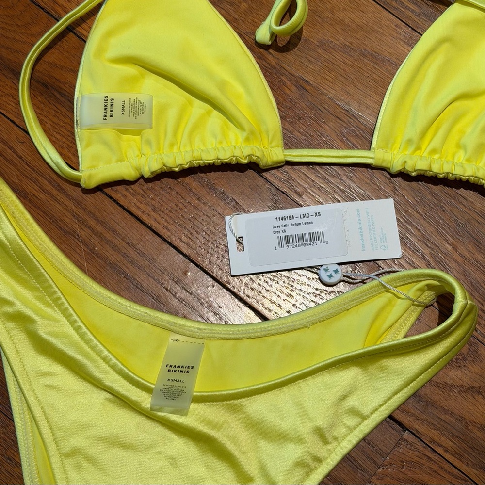 Frankie’s Bikinis Yellow Satin Set NWT - Picture 2 of 4